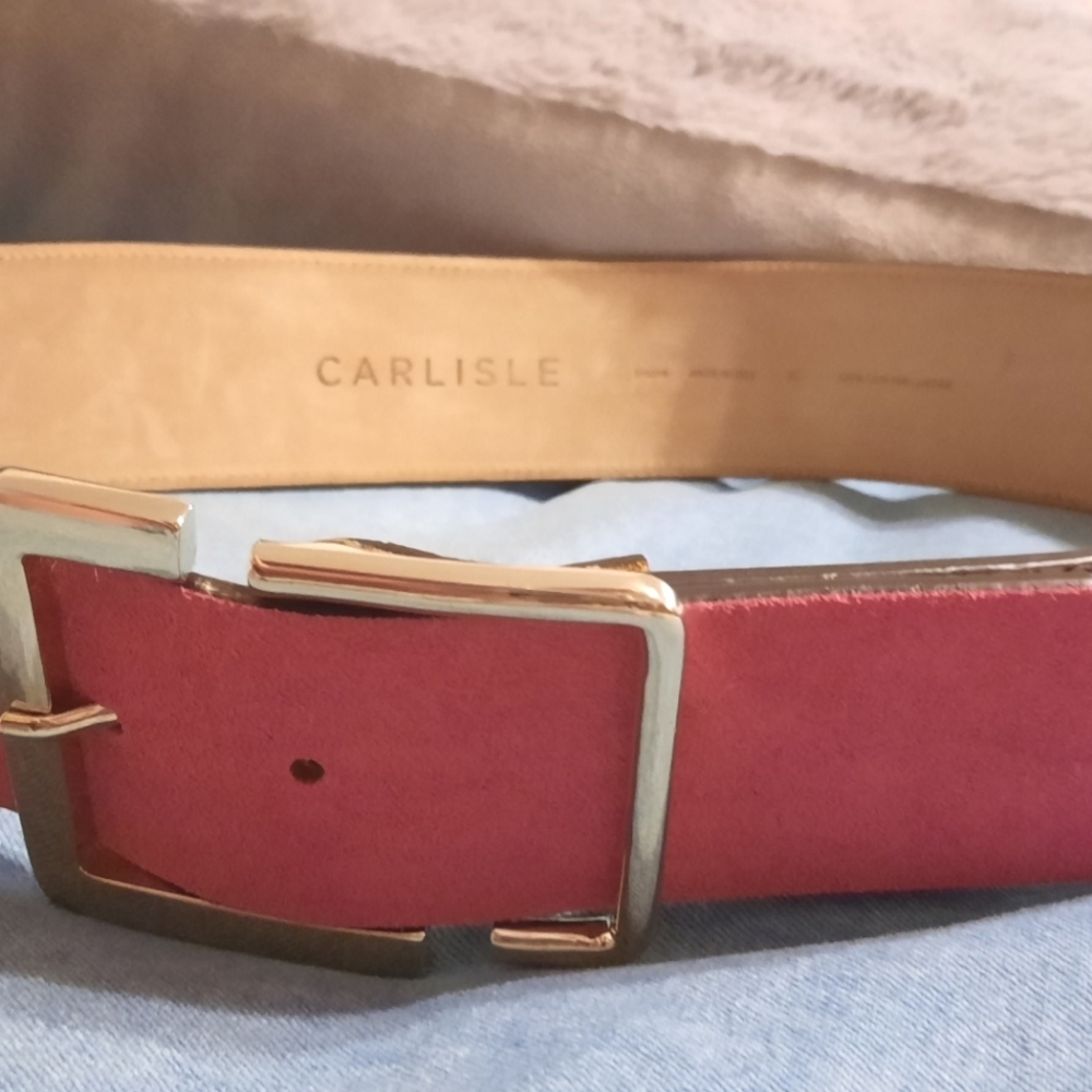 Pink and snake skin Carlisle genuine leather belt